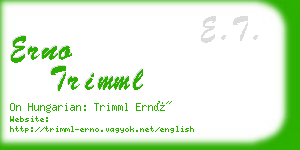 erno trimml business card